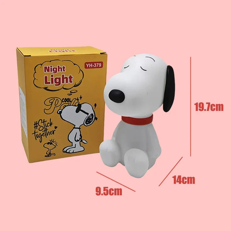 Snoopy Night Light 3 Level Dimmable Soft Eye Protection Bedside Lamp Rechargeable Timing Cartoon Bedroom Desktop Decor Cute Gift