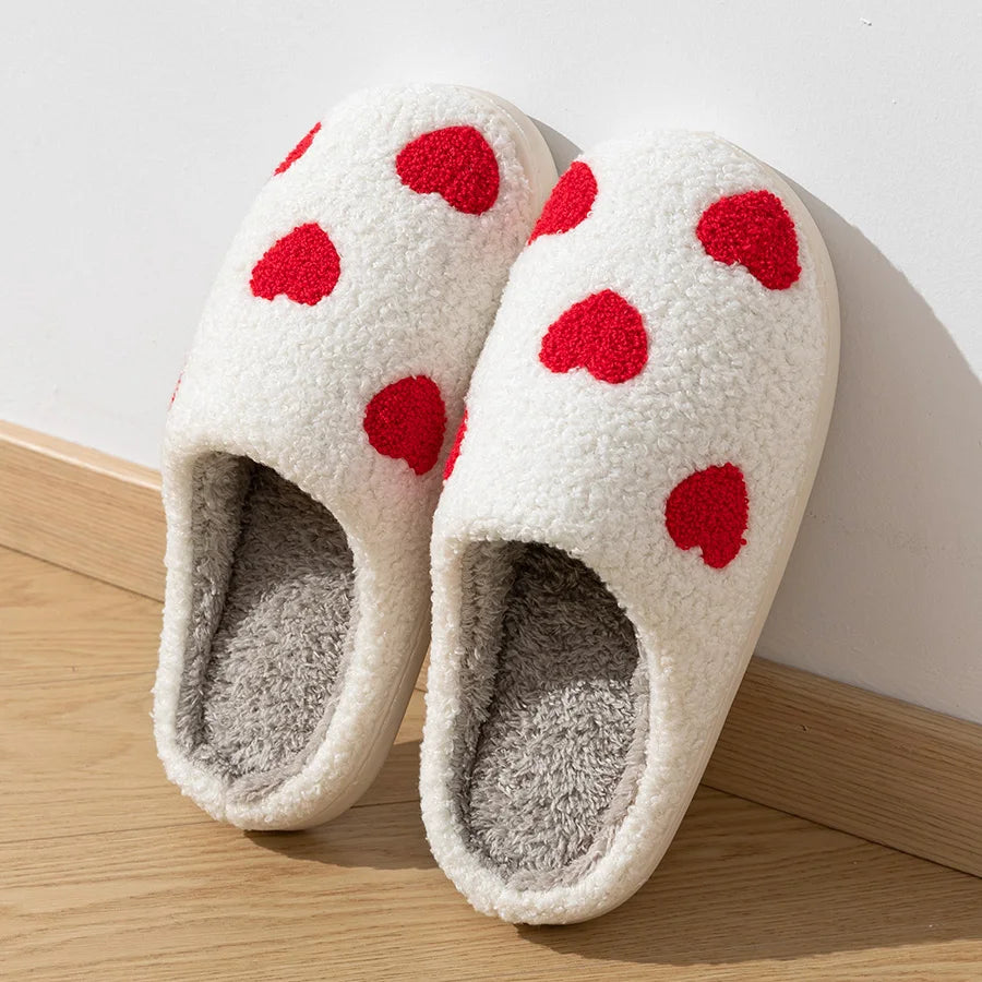 Heart Fuzzy House Slippers