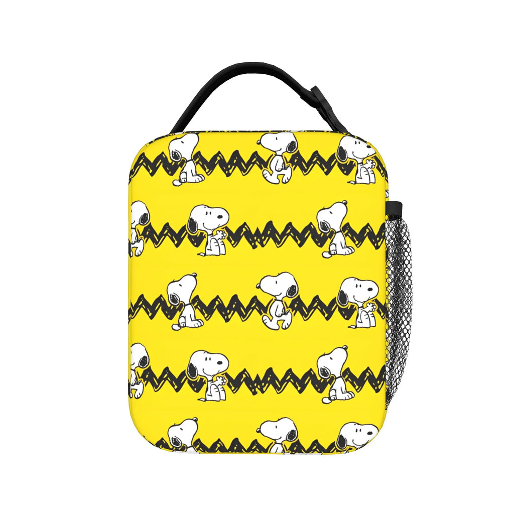 Snoopy Woodstock Riding Bike Insulated Lunch Bag Cooler Bag Reusable,Meal Container Cartoon Lunch Box Tote Food Bag Outdoor