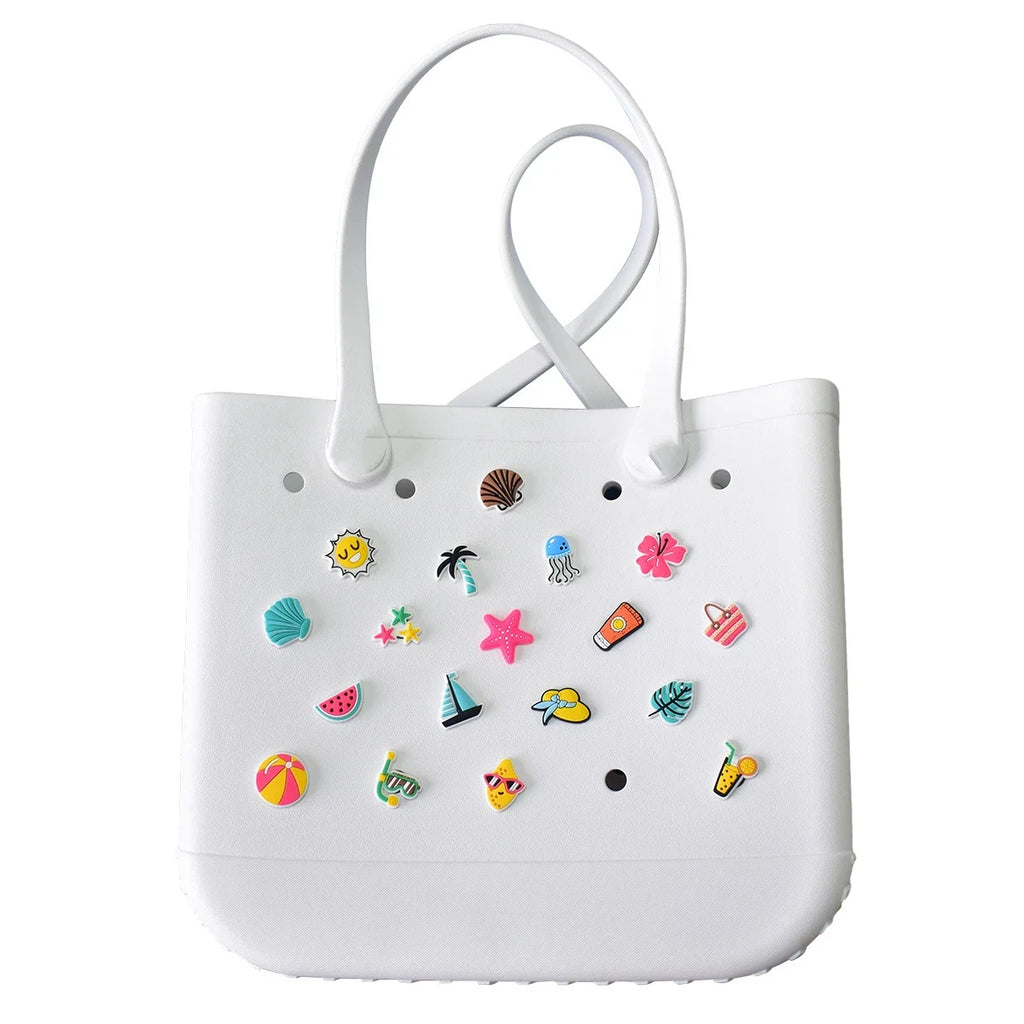 new summer EVA big size beach bag buckle charms decorations accessories for bogg totes bag woman DIY gift travel pendant