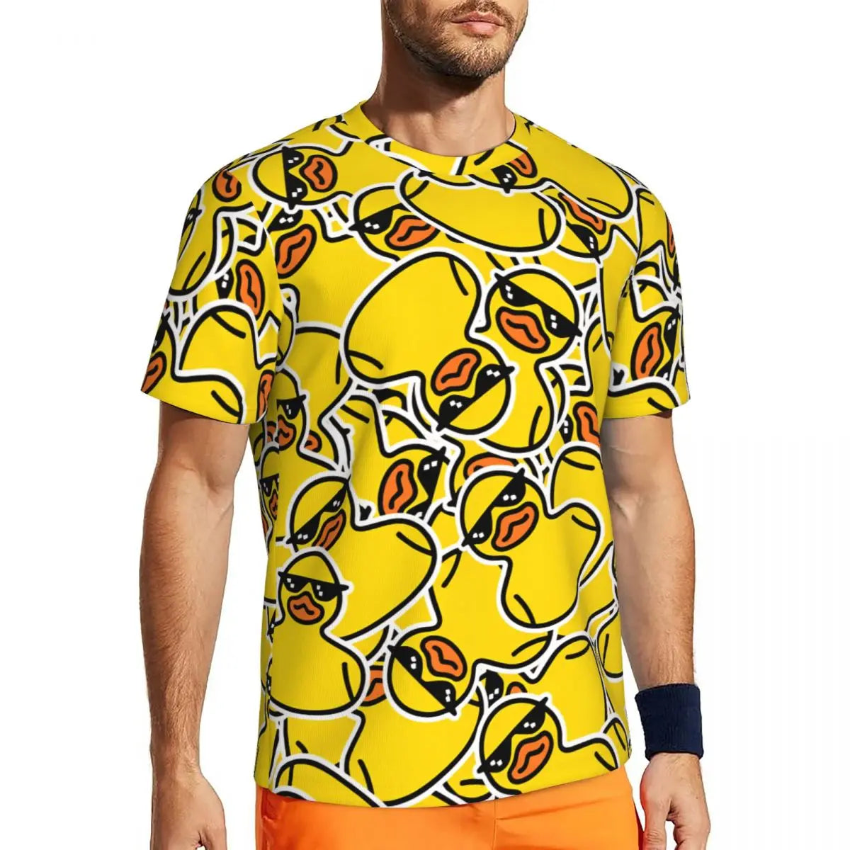 Yellow Ducks Funny Animal T-Shirt Vintage Running T-Shirts Breathable Summer Popular Tee Shirt Graphic Big Size Tops