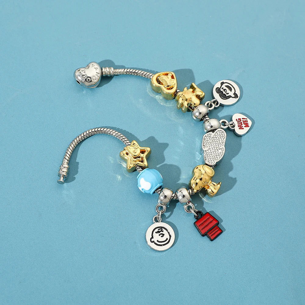 Snoopy Film and Television Peripherals Personalized Creative Bracelets for Girls Sweet and Cute Fashion Pendant Bracelets