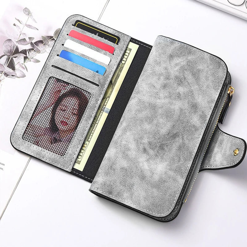 Bambi Long Zip Wallet Multi-Card Cute Cartoon Pattern Soft Texture Wallet for Women Large Capacity Kawaii Lady Clutch Bag