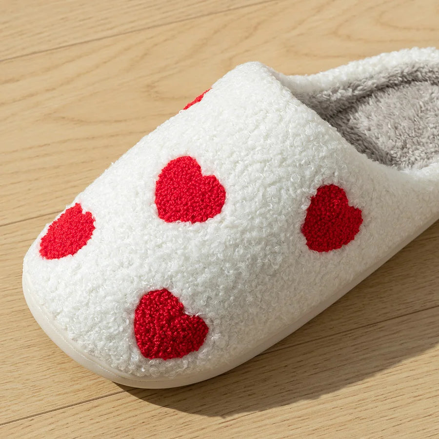 Heart Fuzzy House Slippers