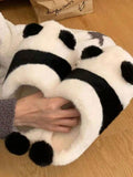 Panda Paw Plush Slippers — Cozy Warm Indoor House Shoes