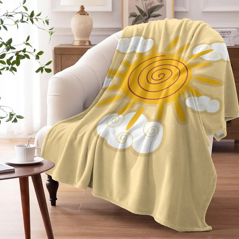 Abstract Sunny Throw Soft Flannel AC Blanket Lightweight Summer Nap Throw Cozy  Blanket for Sofa Bed Travel Home