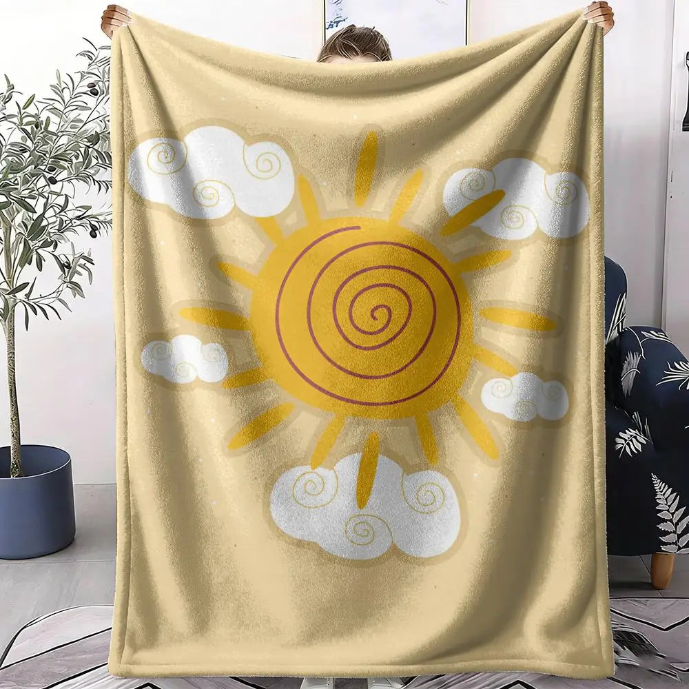 Abstract Sunny Throw Soft Flannel AC Blanket Lightweight Summer Nap Throw Cozy  Blanket for Sofa Bed Travel Home
