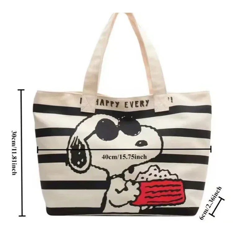 Snoopy “Cool Joe” Cartoon Large Capacity Canvas Bag