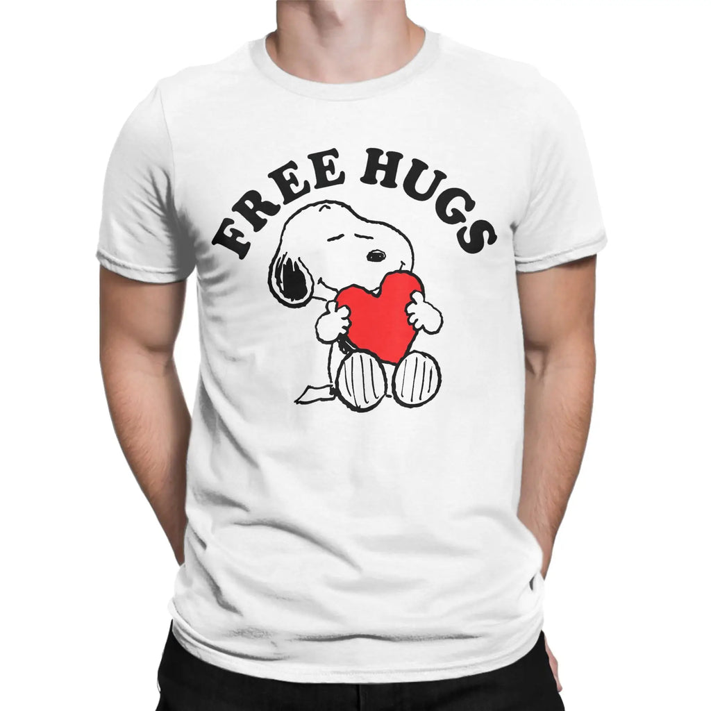 Print Snoopy Since 1958  T Shirt Cotton Short Sleeve  Round Neck