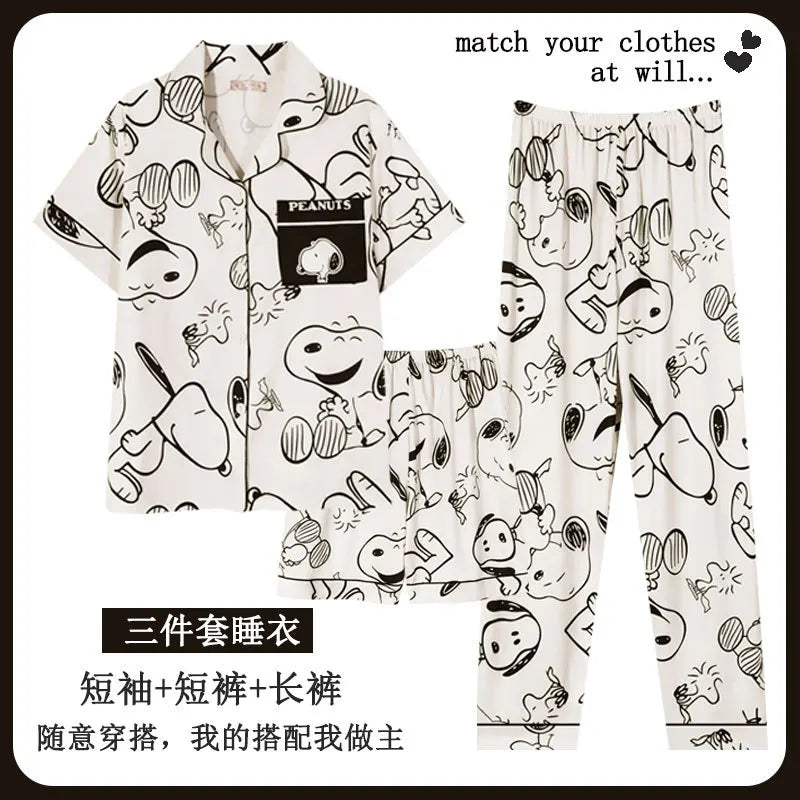 3pc/Set Cartoon Snoopy Pajamas Set