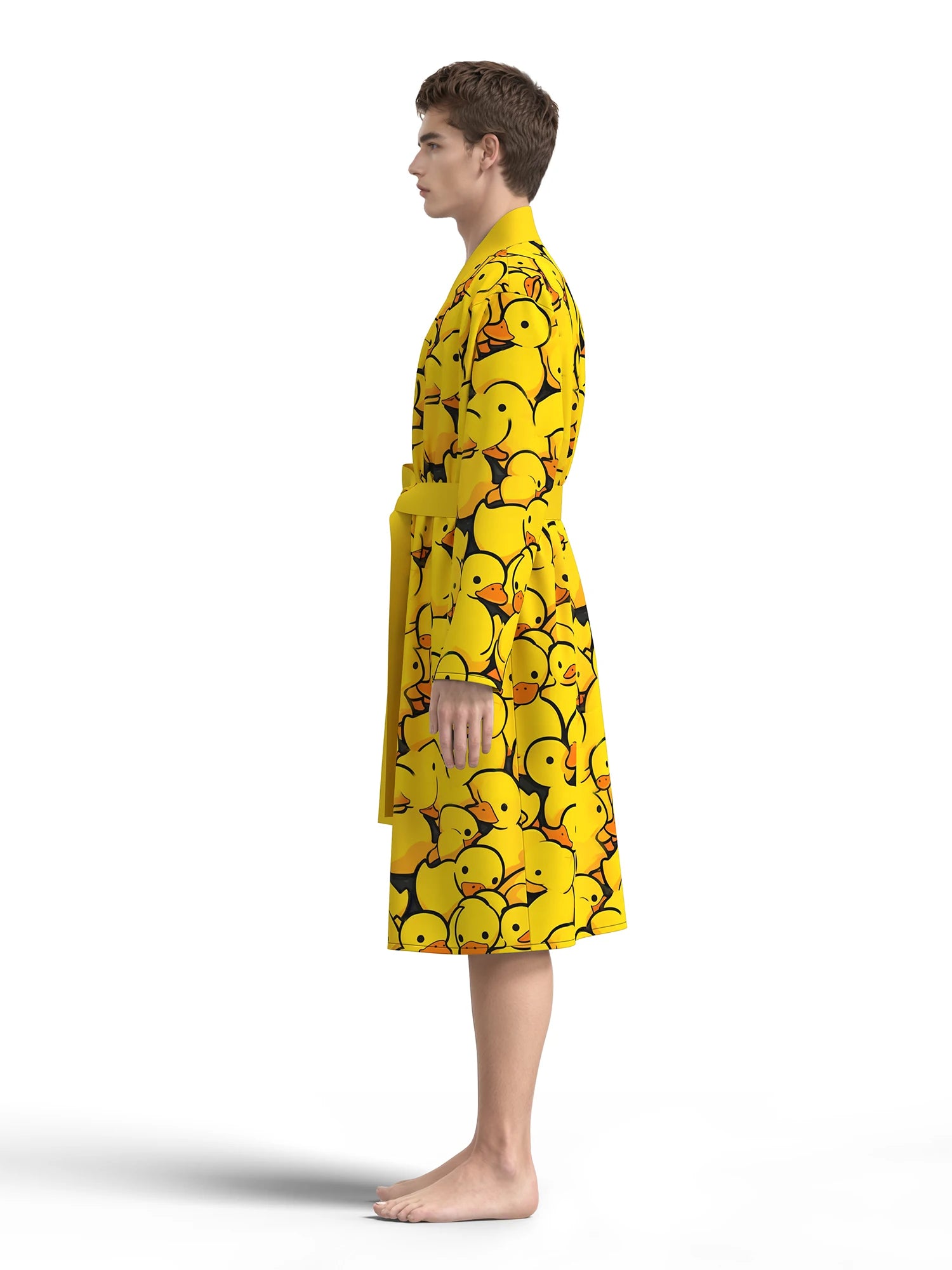 New men's nightgown, skin-friendly bathrobe 3D printed home casual quick-drying