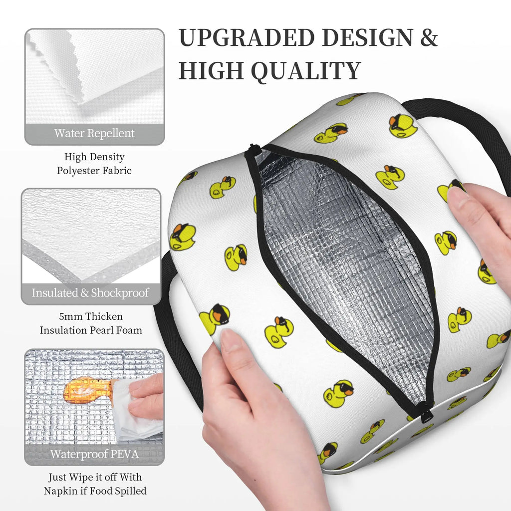 Cartoon Yellow Duck Pattern  Insulated Lunch Bags Thermal Bag Lunch Container  Leakproof Lunch Box Tote Food Storage Bags
