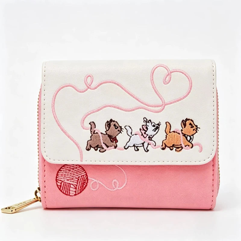 15 Styles Loungefly Marie Cat /Winnie /Belle / Eeyore / Woody/ Floral Flap Zip Around Mini Wallet