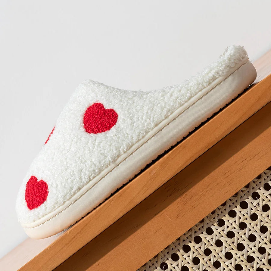 Heart Fuzzy House Slippers