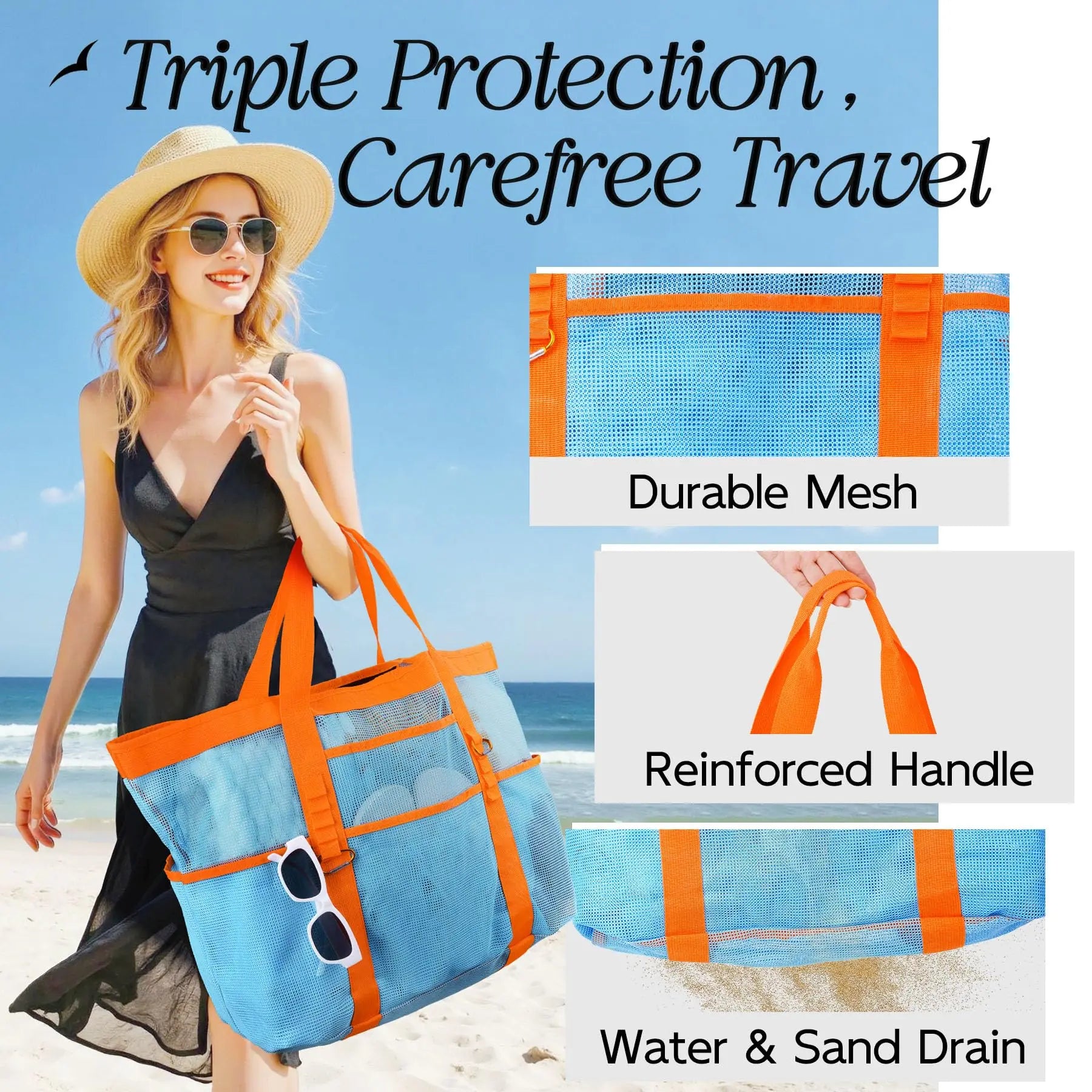 Large Waterproof Beach Tote Bag