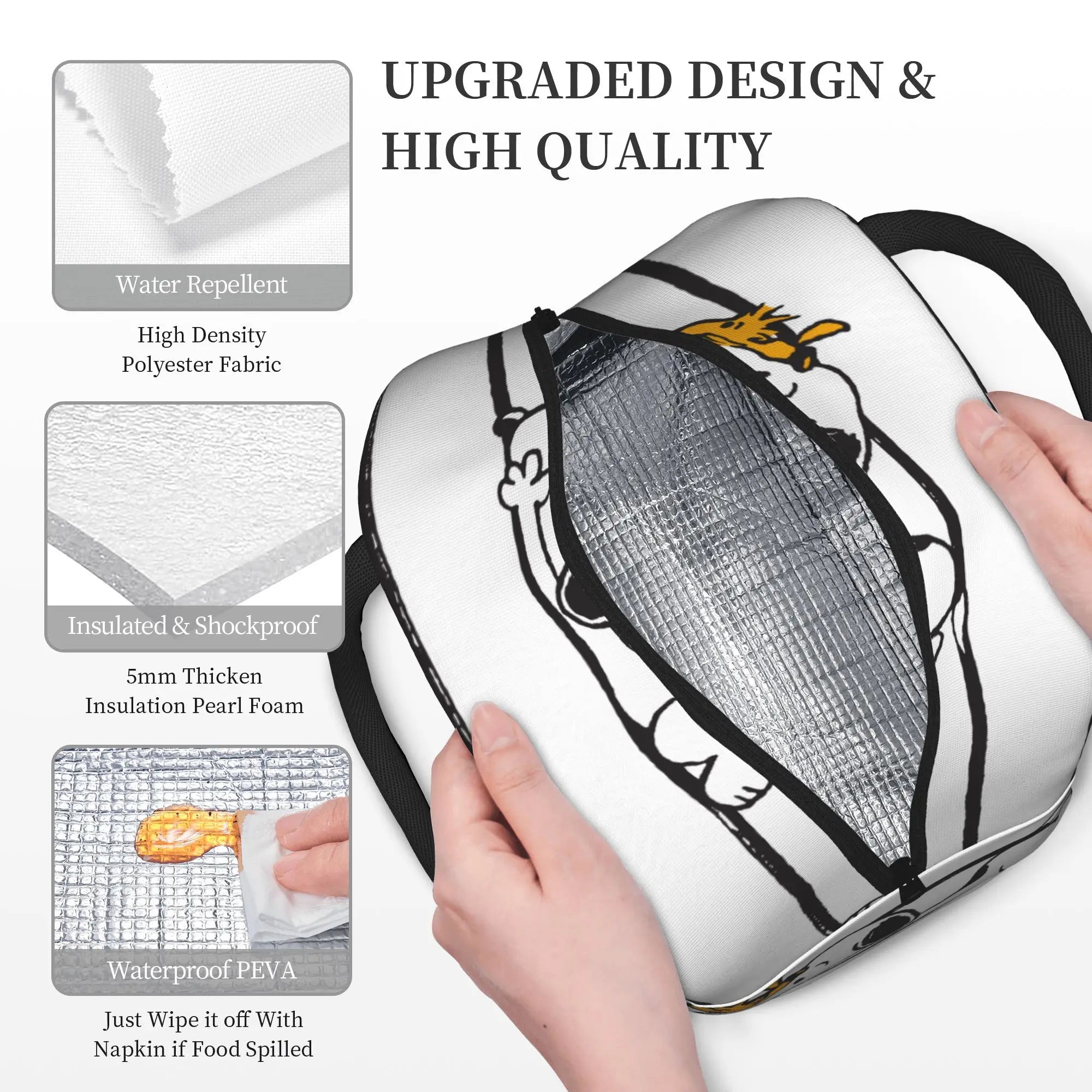 S-Dog-Snoopies Cartoon  Insulated Lunch Bag Cooler Bag Lunch Container  Leakproof Lunch Box Tote for Men Women Office  Picnic