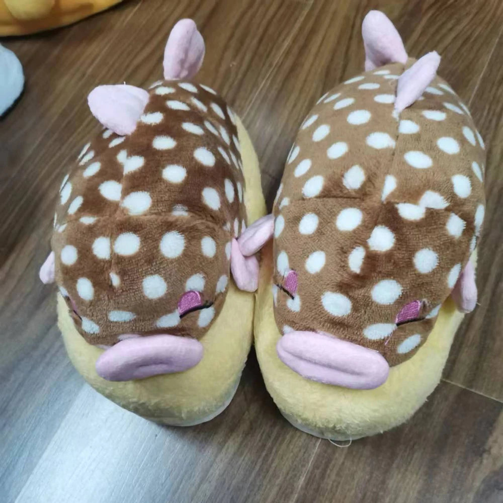 3D Yellow Duck Plush Slippers — Cozy Fuzzy Indoor House Shoes