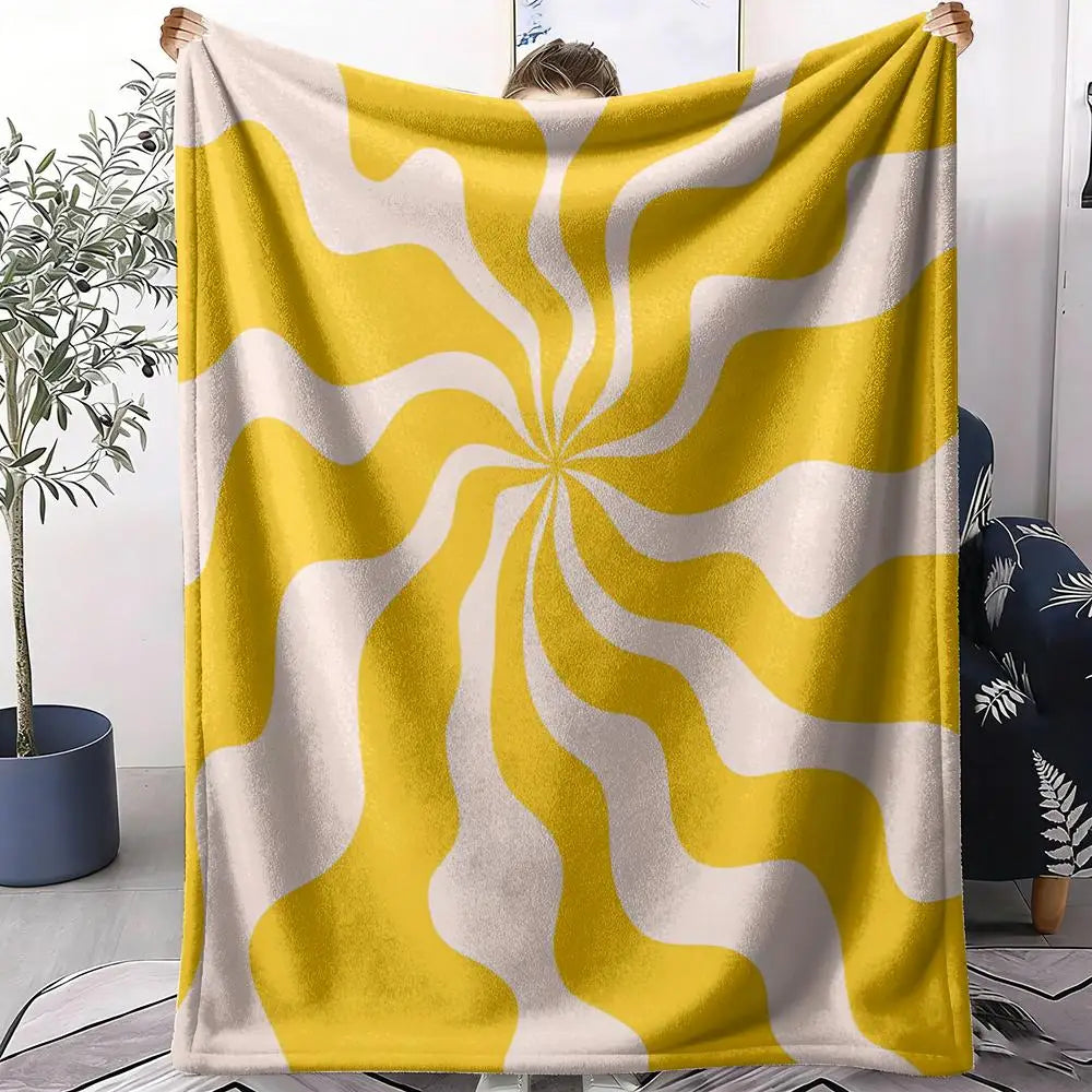 Abstract Sunny Throw Soft Flannel AC Blanket Lightweight Summer Nap Throw Cozy  Blanket for Sofa Bed Travel Home