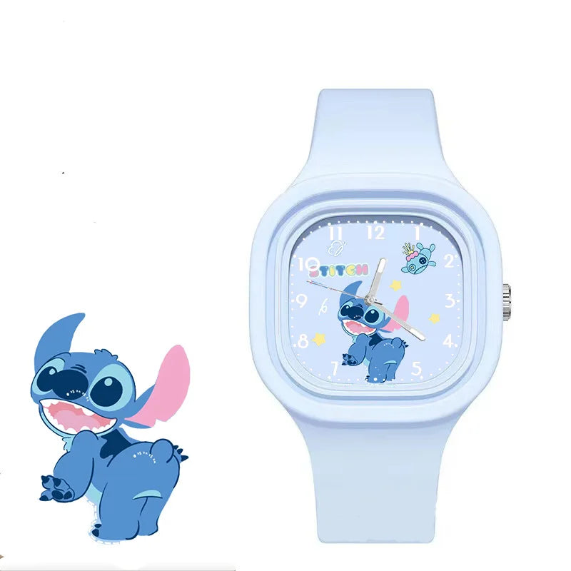 Disney Children s Watch Stitch Cartoon Square Quartz Watch Boys and Girls Student Christmas Gift
