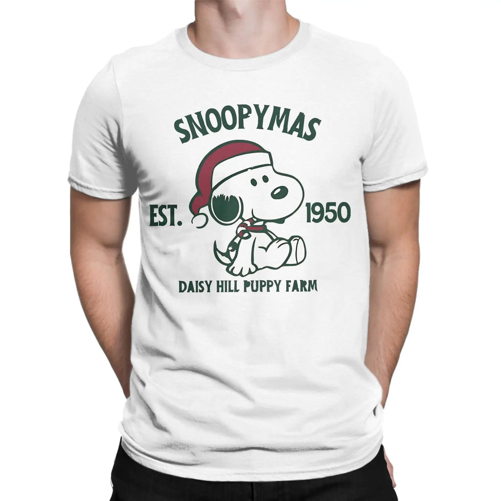 Print Snoopy Since 1958  T Shirt Cotton Short Sleeve  Round Neck