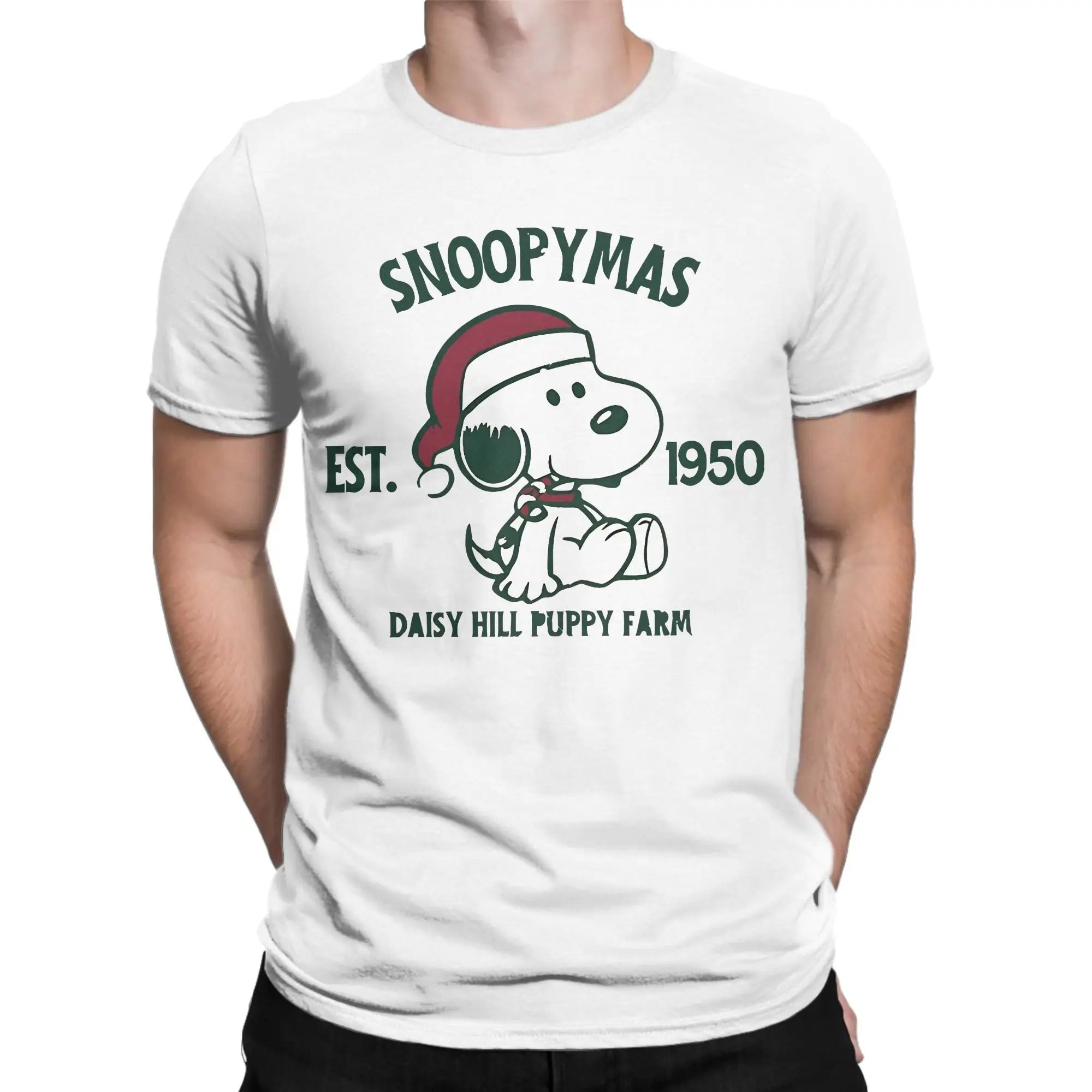 Print Snoopy Since 1958  T Shirt Cotton Short Sleeve  Round Neck