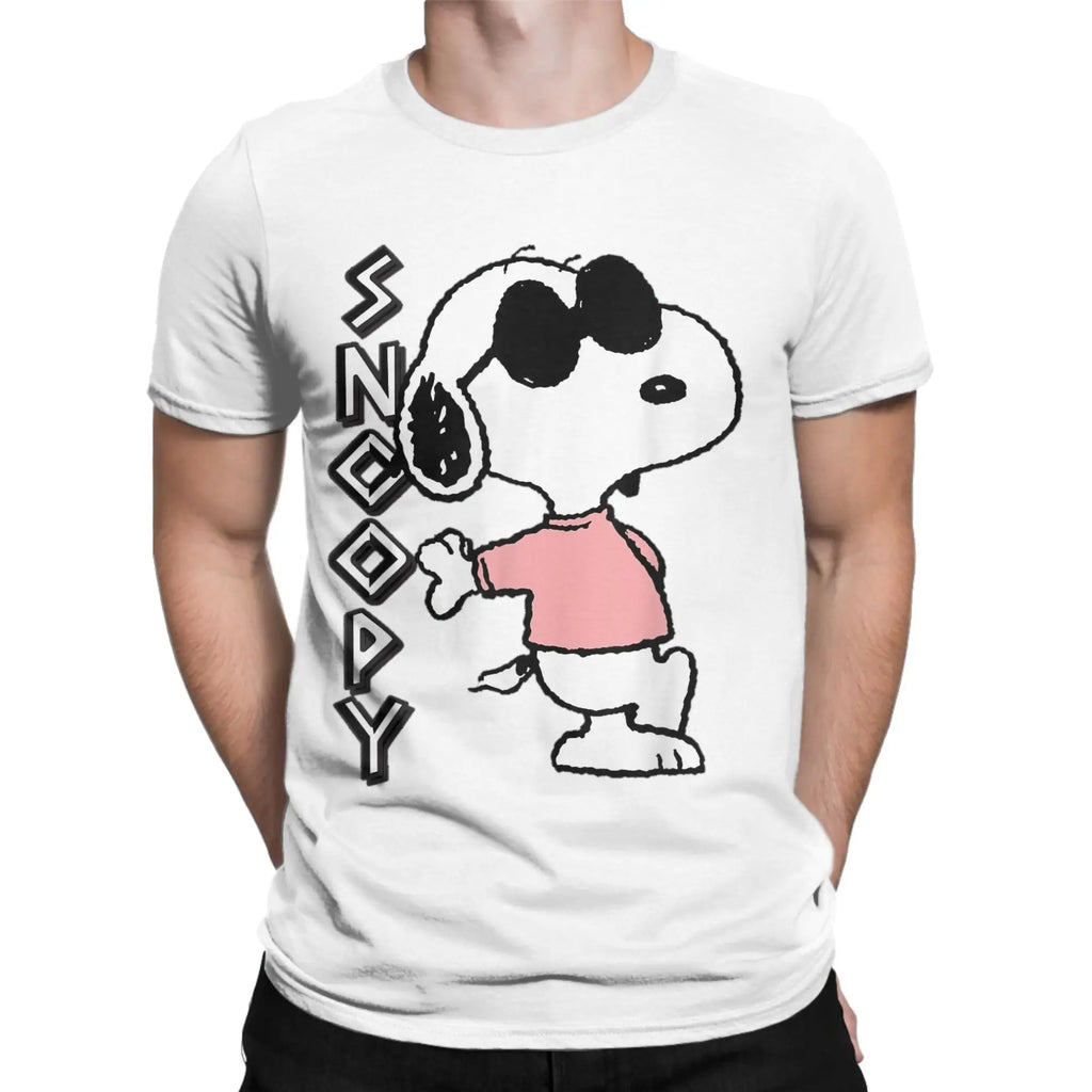 Print Snoopy Since 1958  T Shirt Cotton Short Sleeve  Round Neck