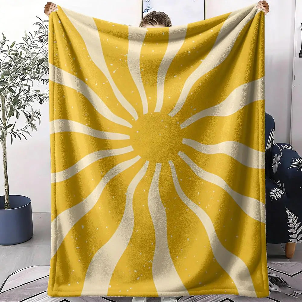 Abstract Sunny Throw Soft Flannel AC Blanket Lightweight Summer Nap Throw Cozy  Blanket for Sofa Bed Travel Home