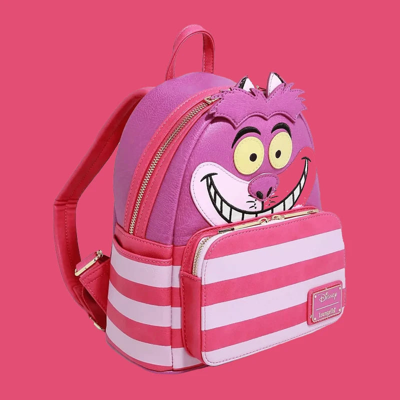 Loungefly Alice in Wonderland Cheshire Cat Mini Backpack Wallet Snap Flap Bifold and Backpack