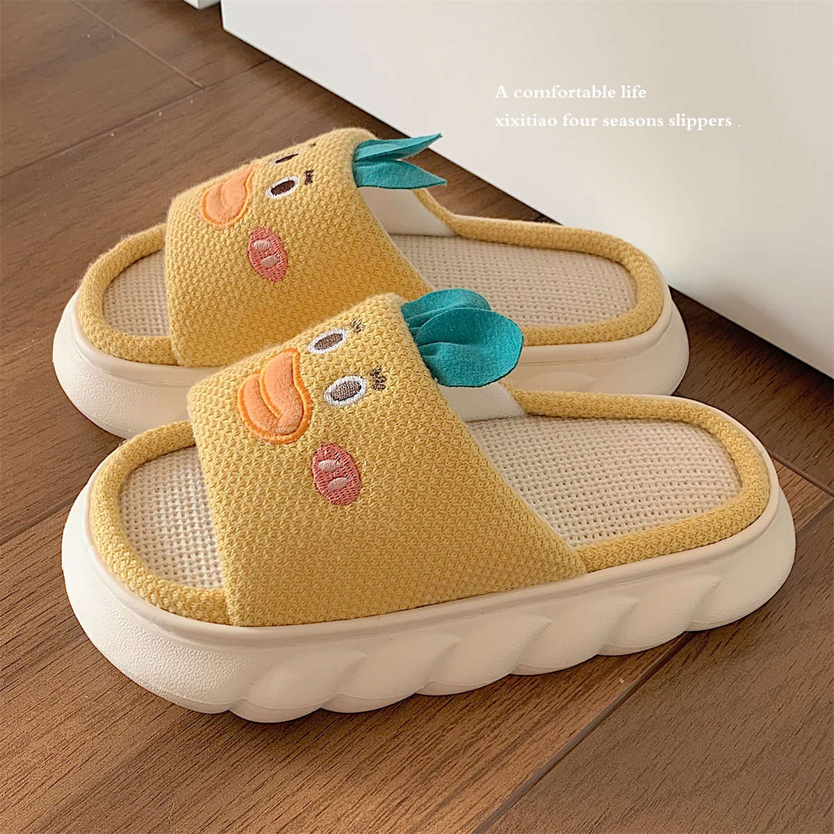 Cheery opened toed slippers for lounging mermaids to enjoy